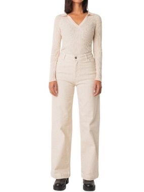 NWT SKFK Ainhize White High Rise Wide Leg Jeans Organic Stretch Cotton Size US 6